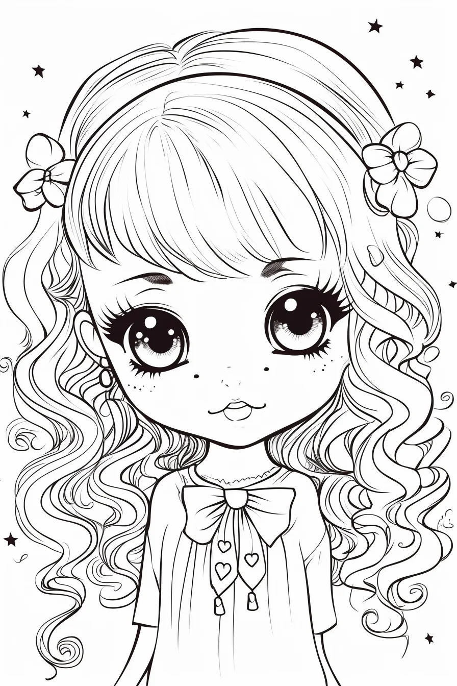 Cute Girl Coloring Pages for Kids Free Printable