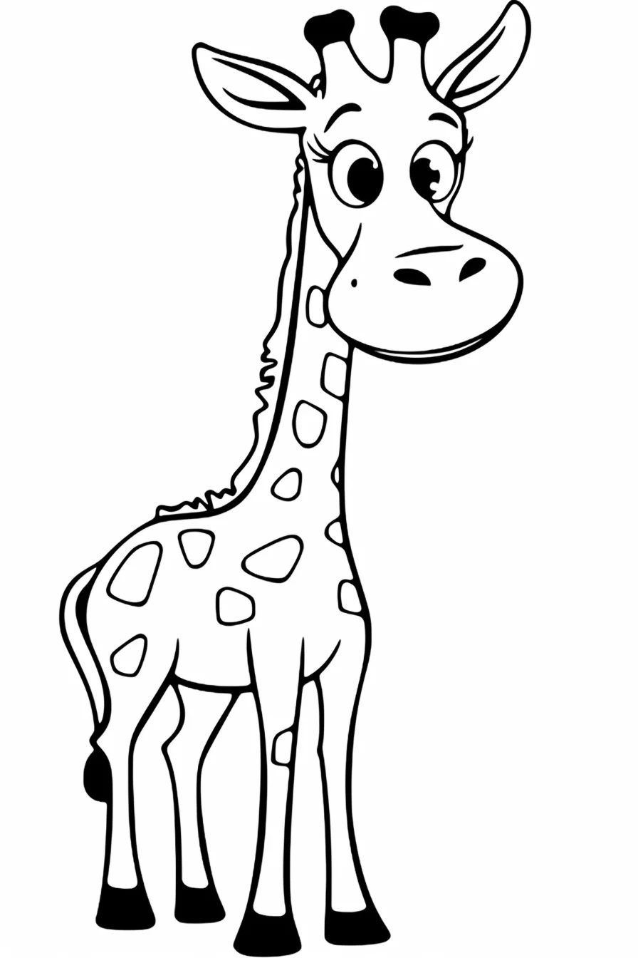 Cute Realistic Giraffe Coloring Pages