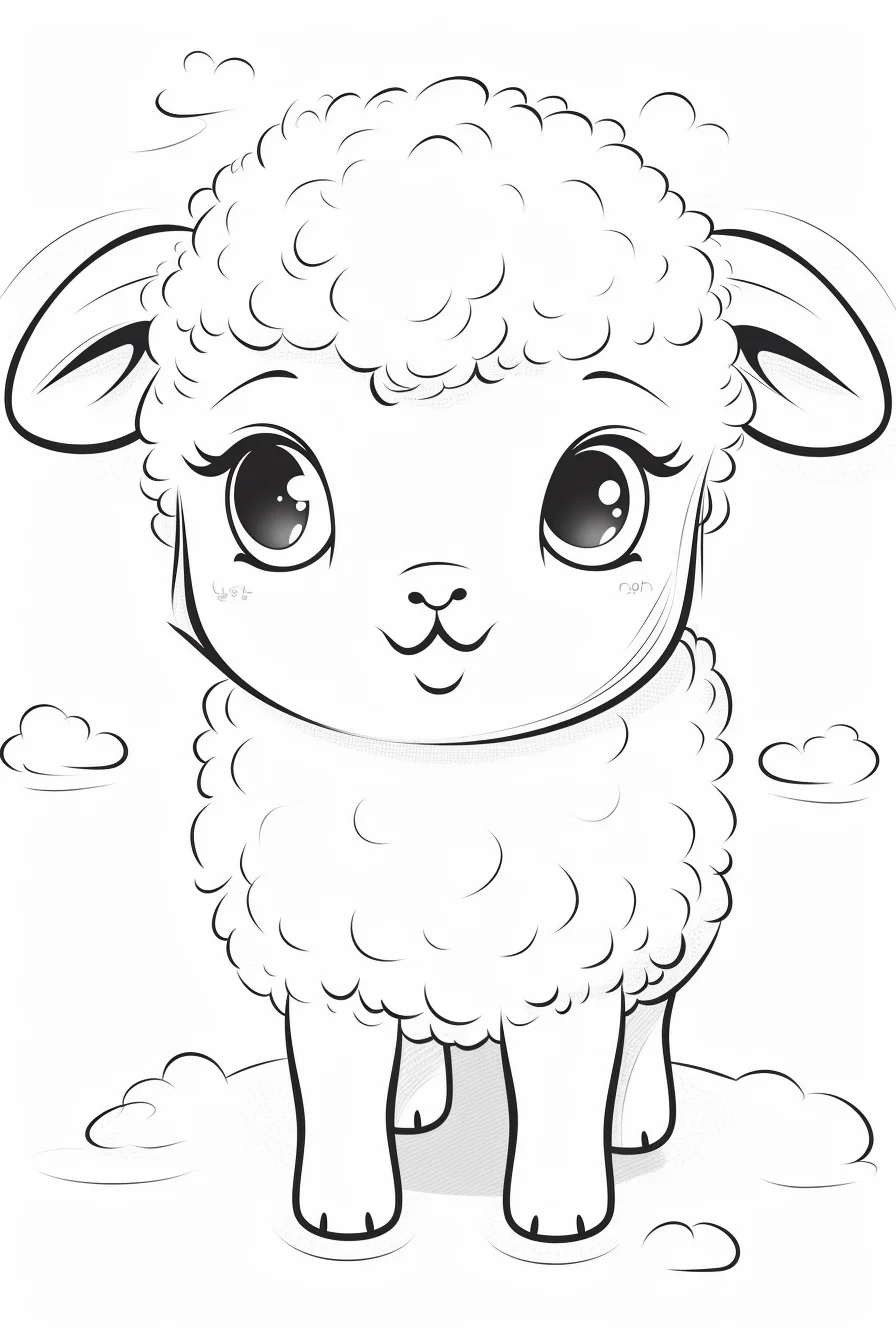 Cute Sheep Coloring Page