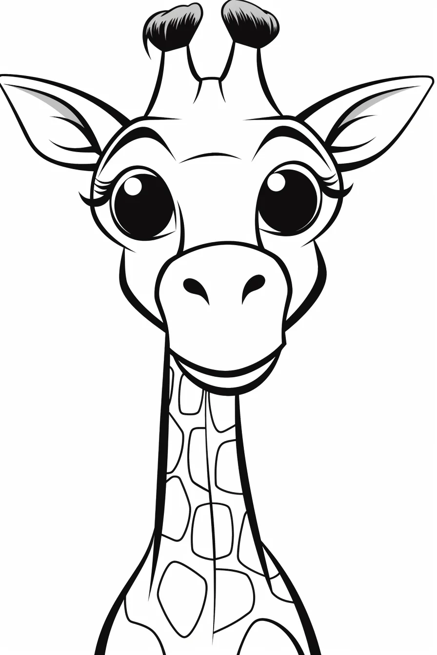Cute Simple Giraffe Coloring Pages