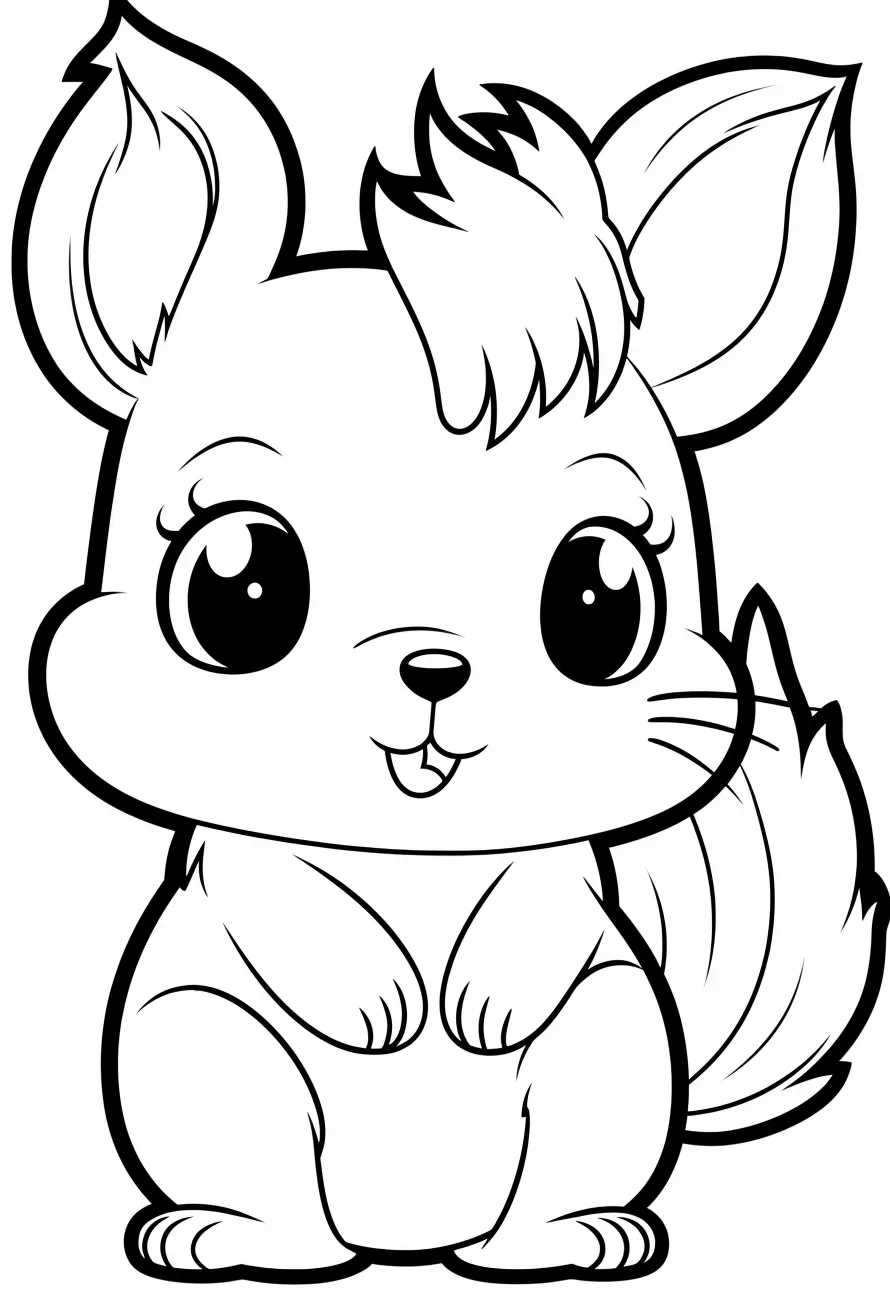 Cute Squirrel Coloring Page