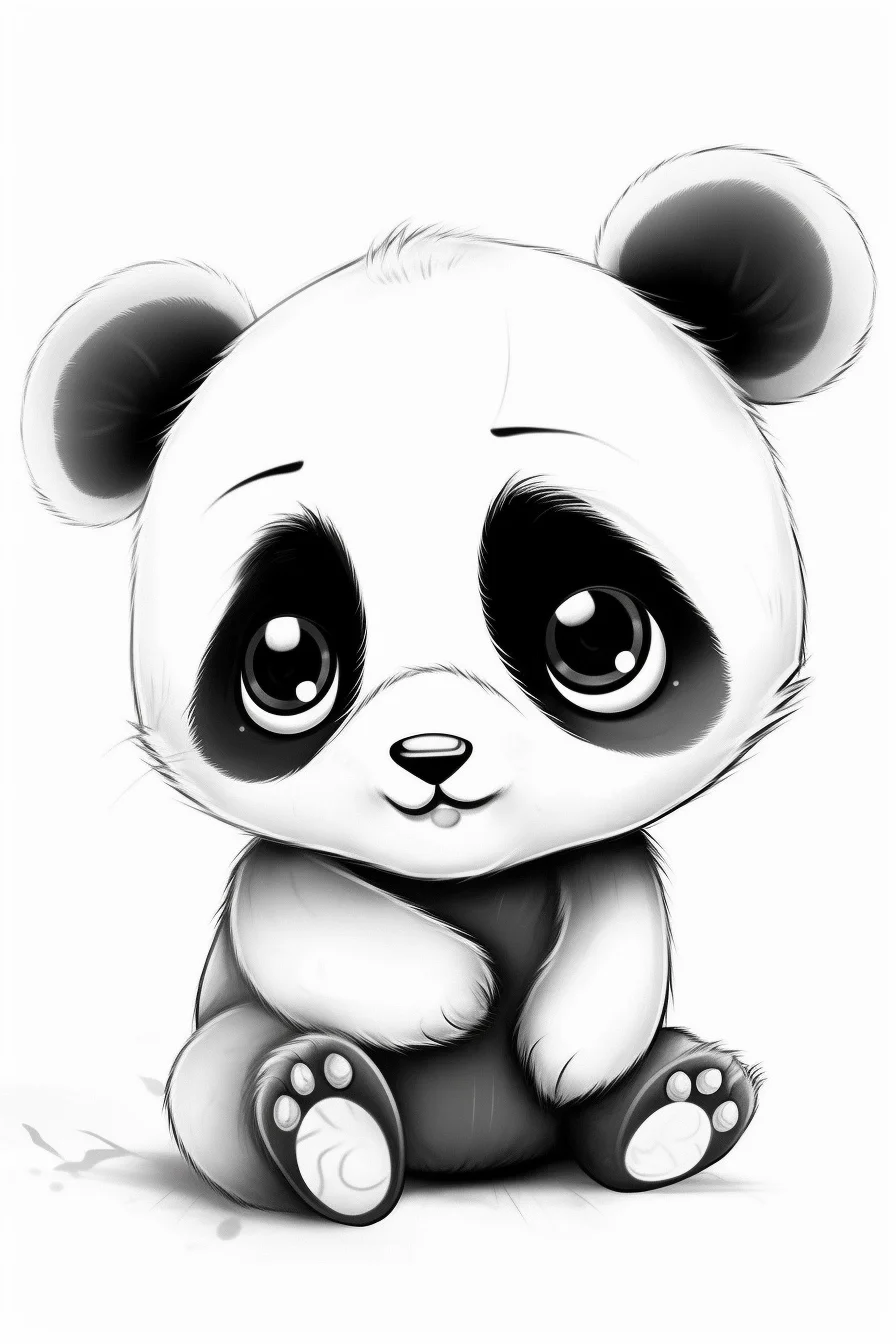 Cute baby panda coloring page printable