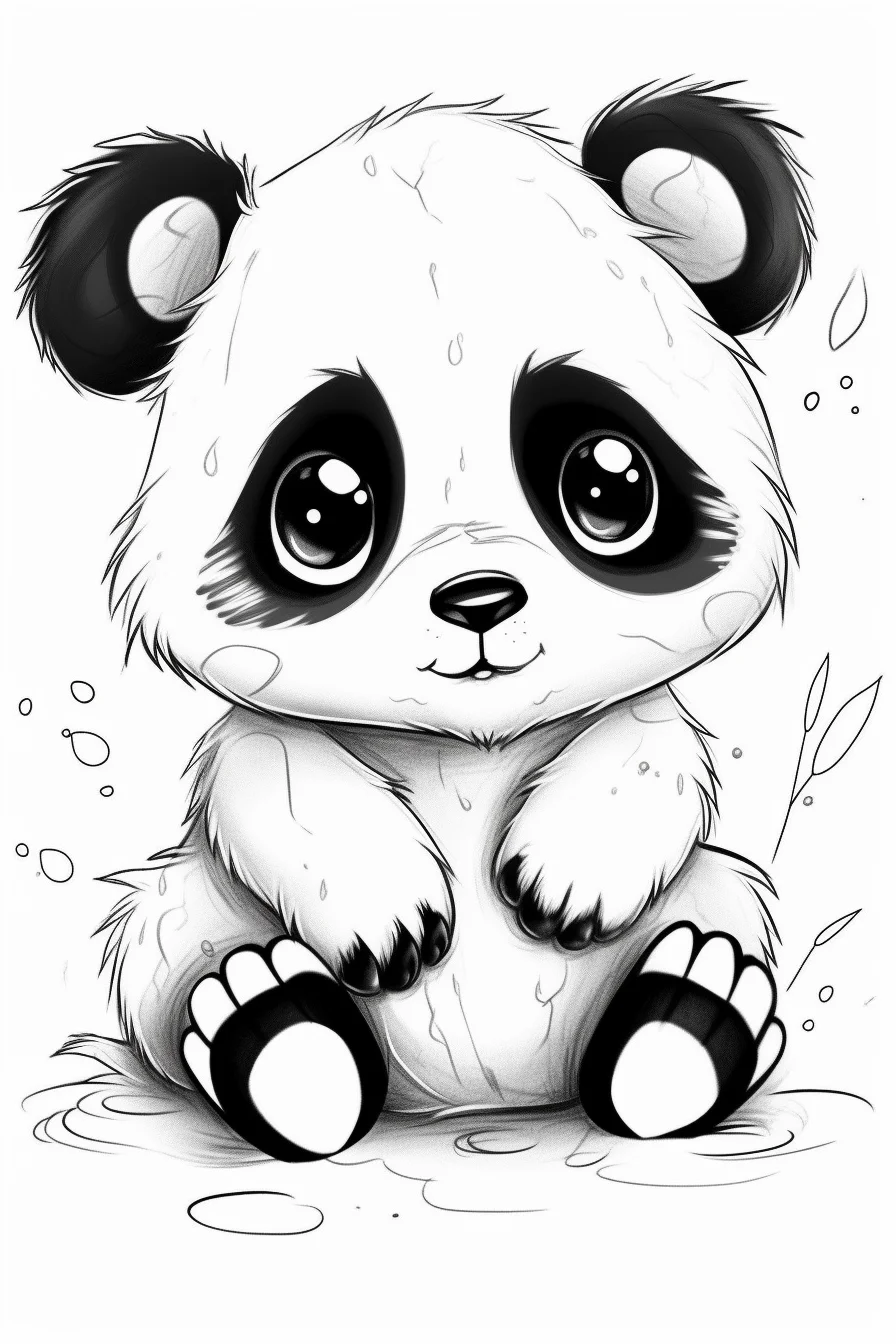 Cute baby panda coloring pages free printable
