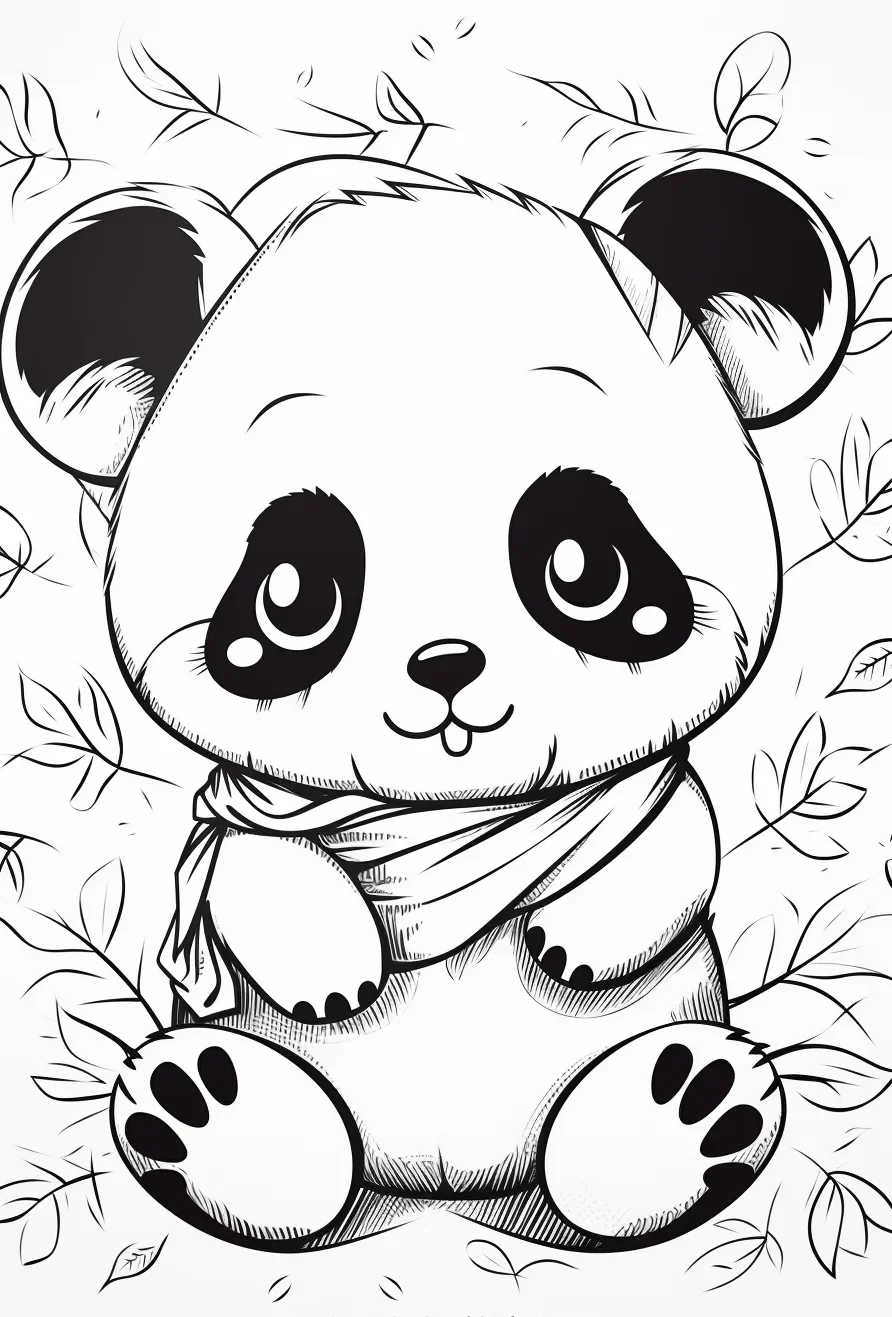 Cute baby panda coloring pages printable