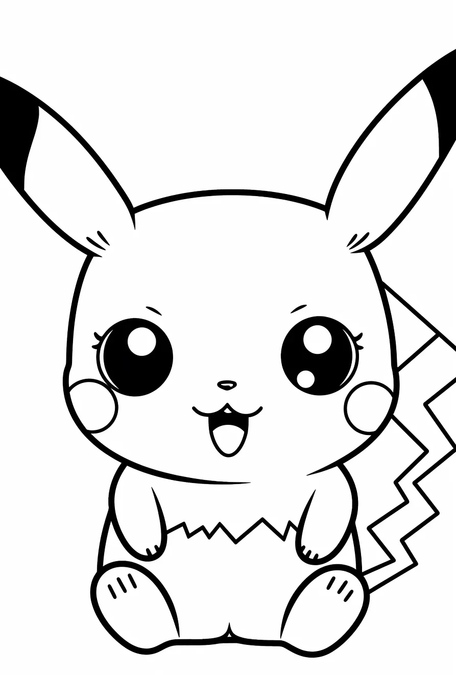 Cute baby pikachu coloring pages printable