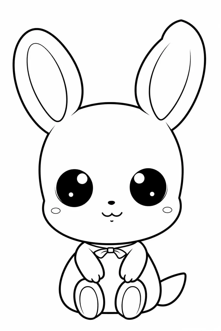Cute bunny spring coloring pages