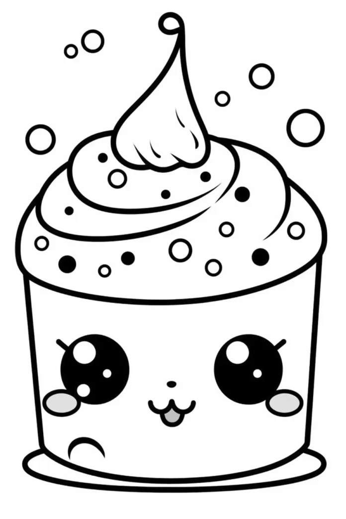 Cute cupcake coloring pages