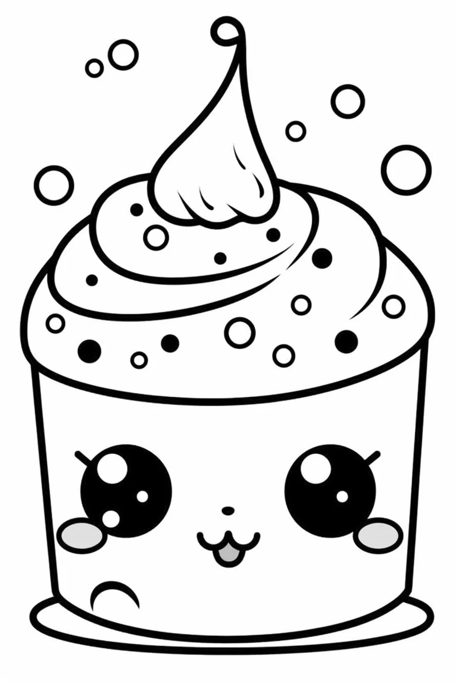 Cute cupcake coloring pages