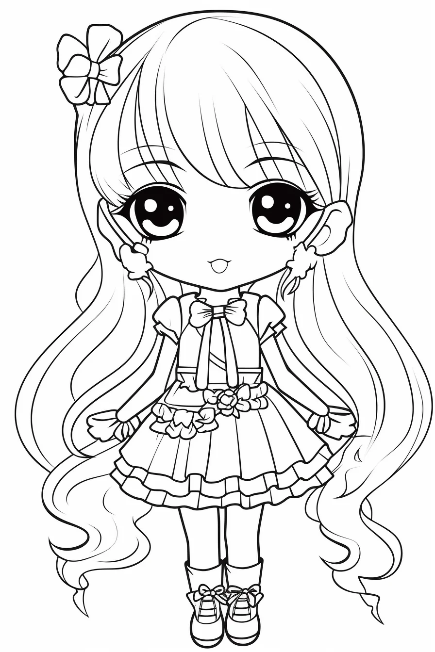 Cute doll coloring pages