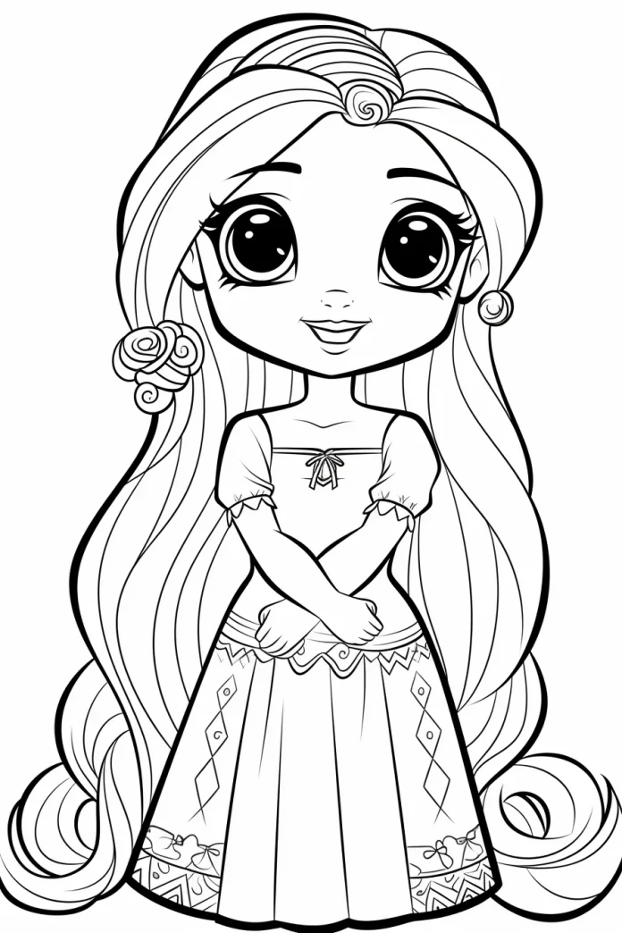 Cute easy rapunzel coloring pages disney princess