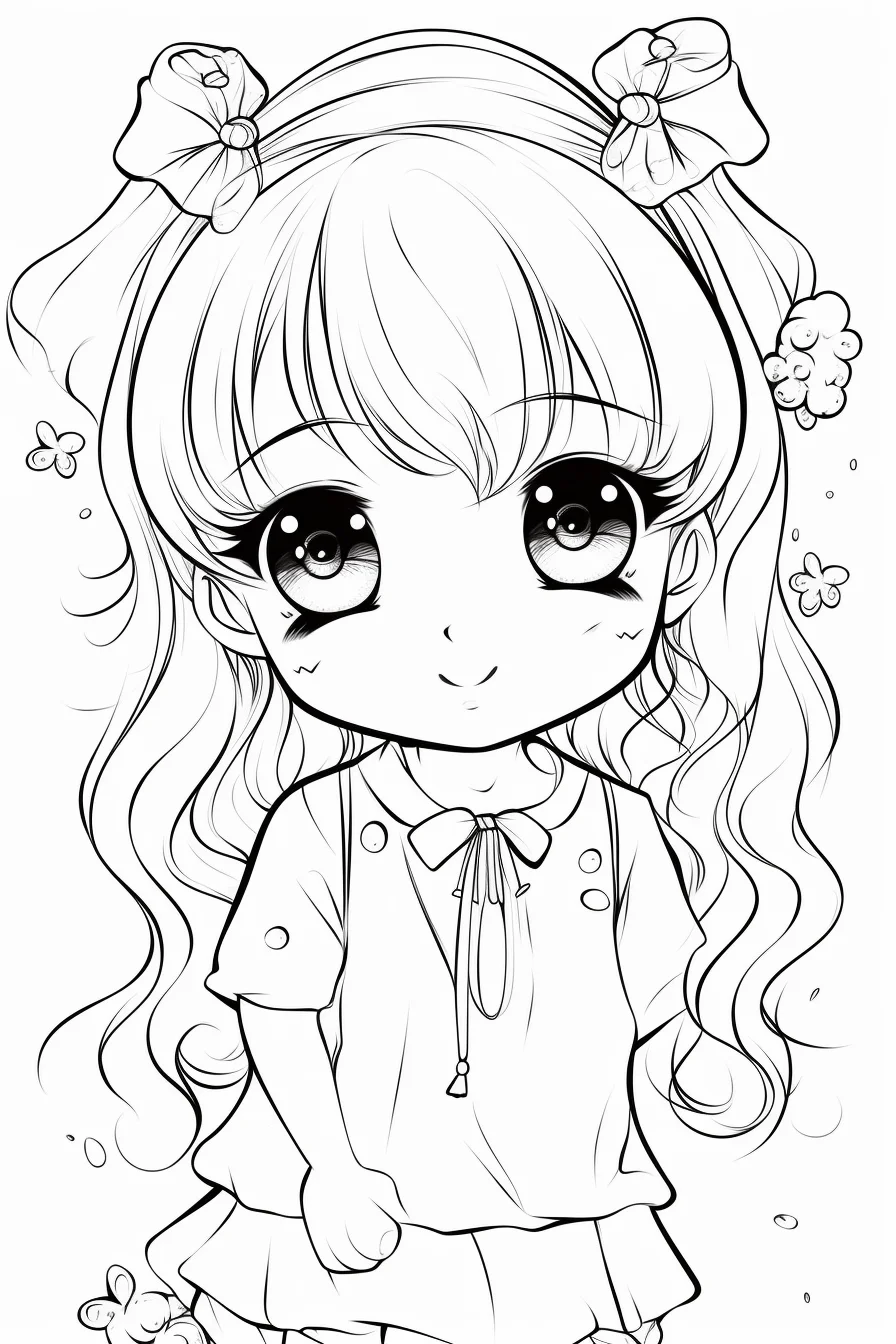 Cute girl coloring pages anime