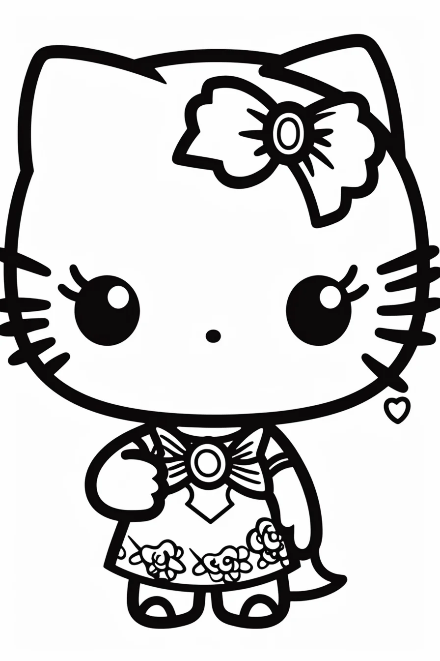 Cute hello kitty coloring pages