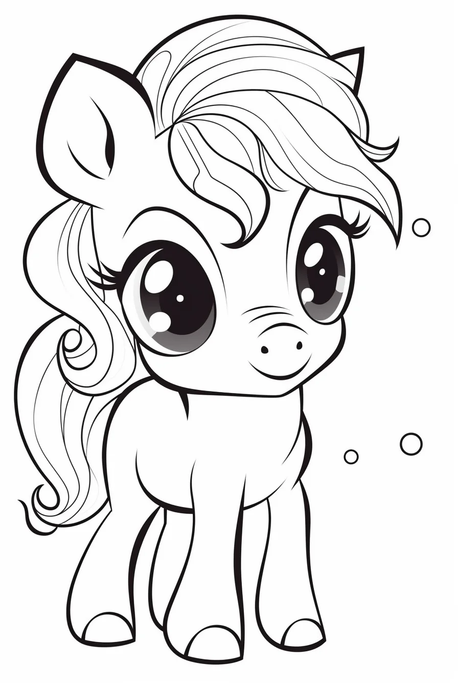 Cute horse coloring pages easy