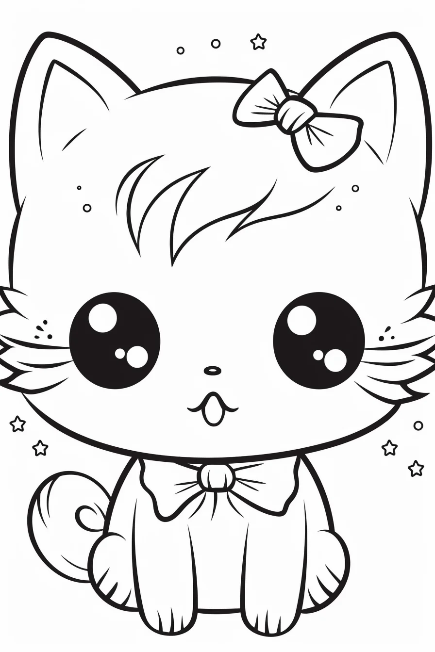 Cute kitty coloring pages free printable