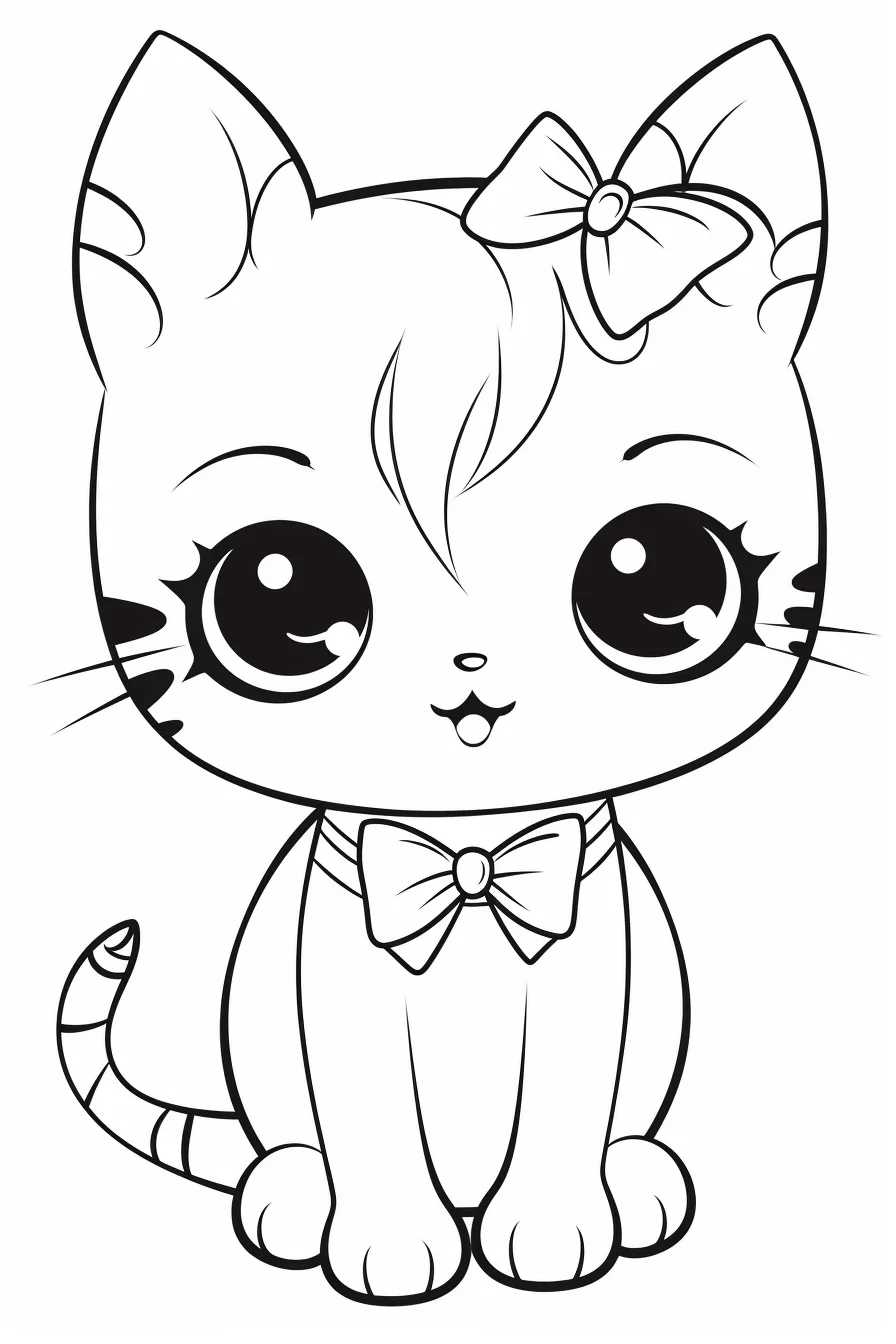 Cute kitty coloring pages free