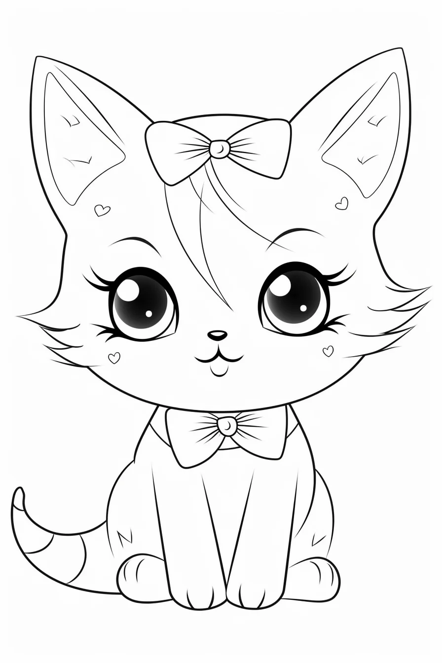 Cute kitty coloring pages printable