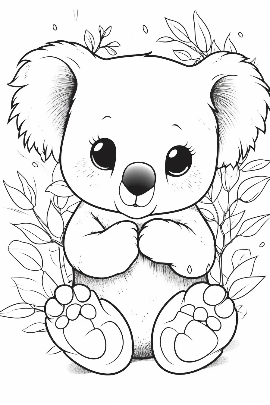Cute koala bear coloring page