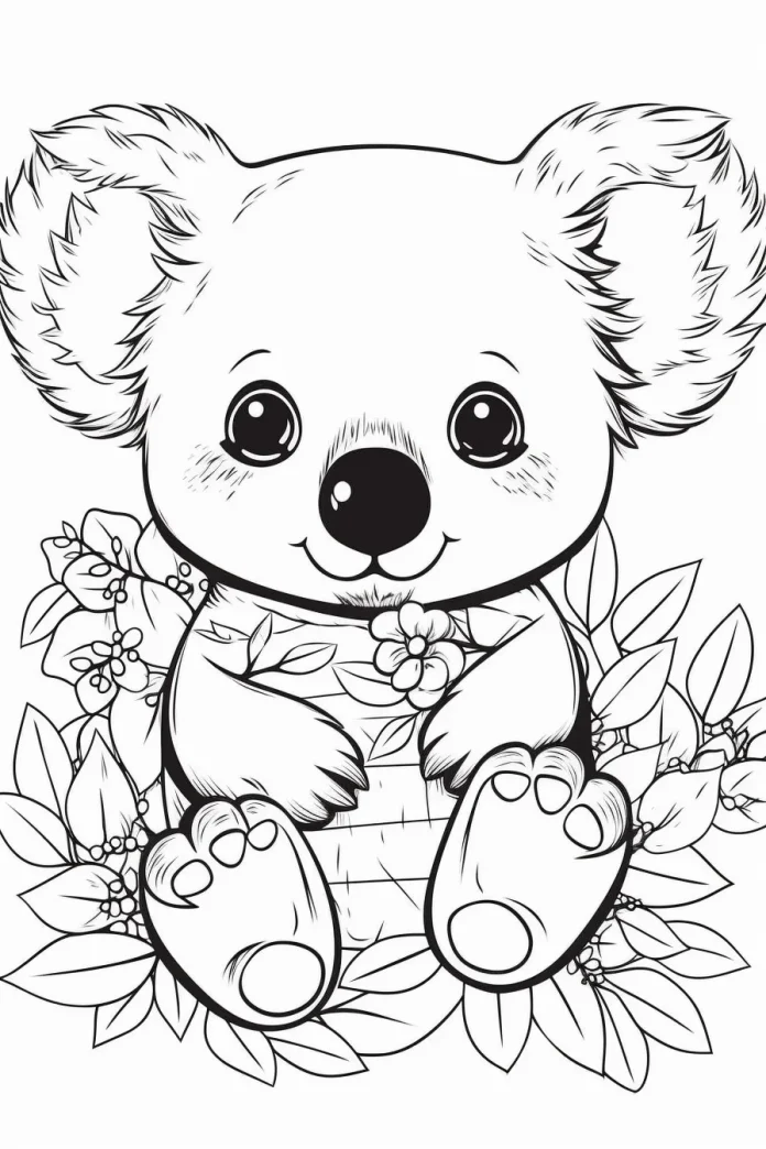 Cute koala coloring pages