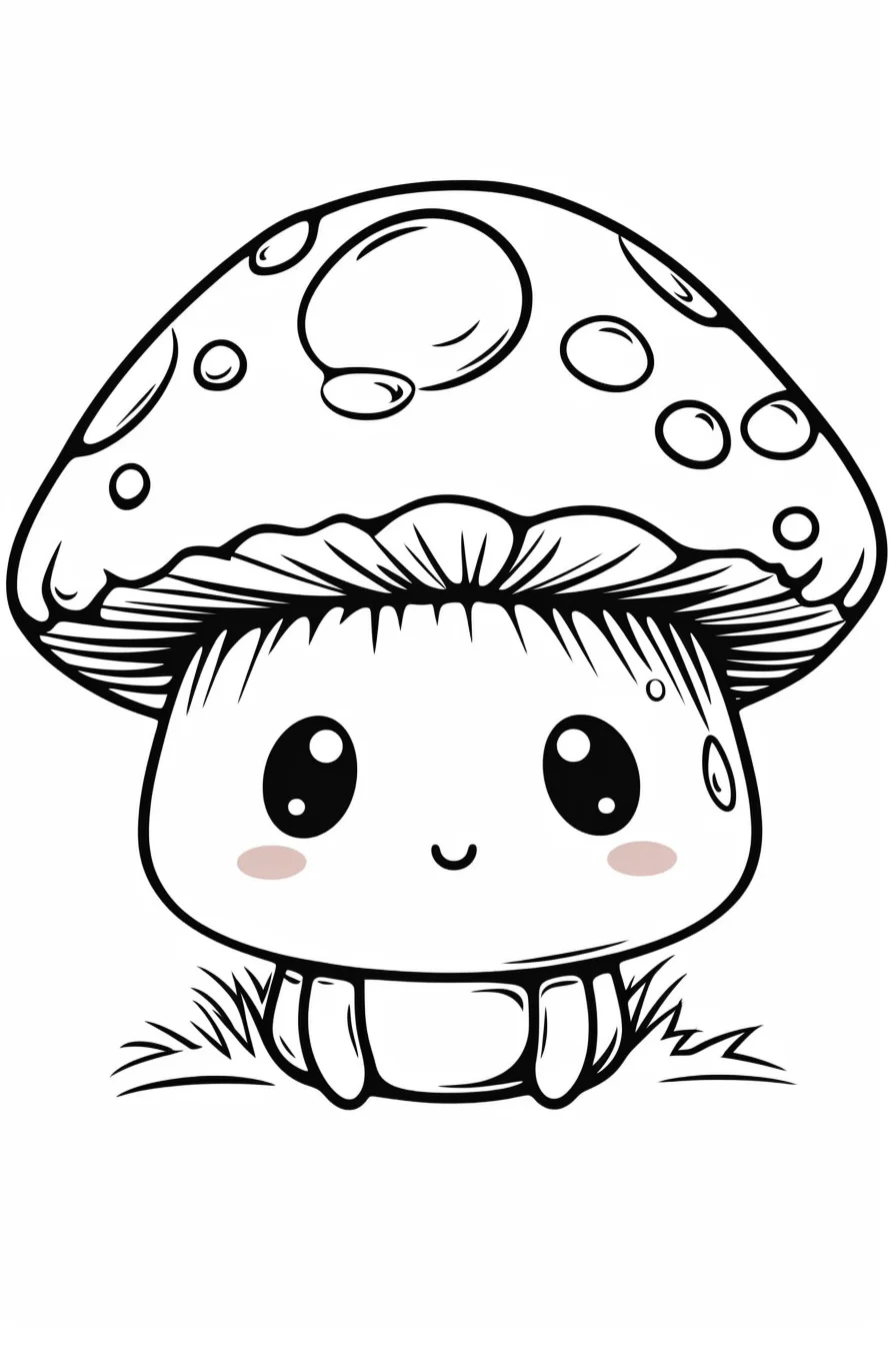 Cute mushroom coloring pages