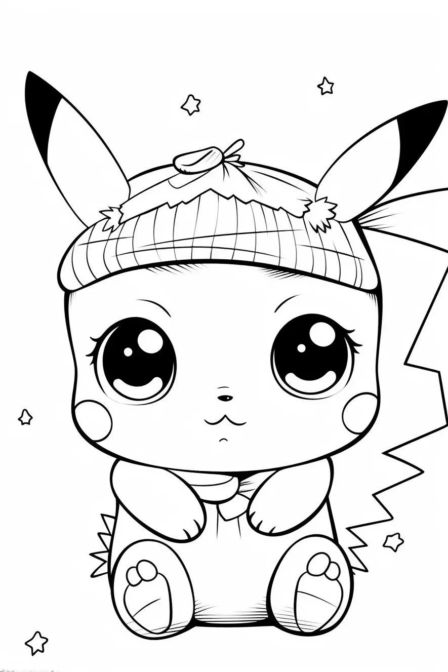 Cute pikachu coloring pages