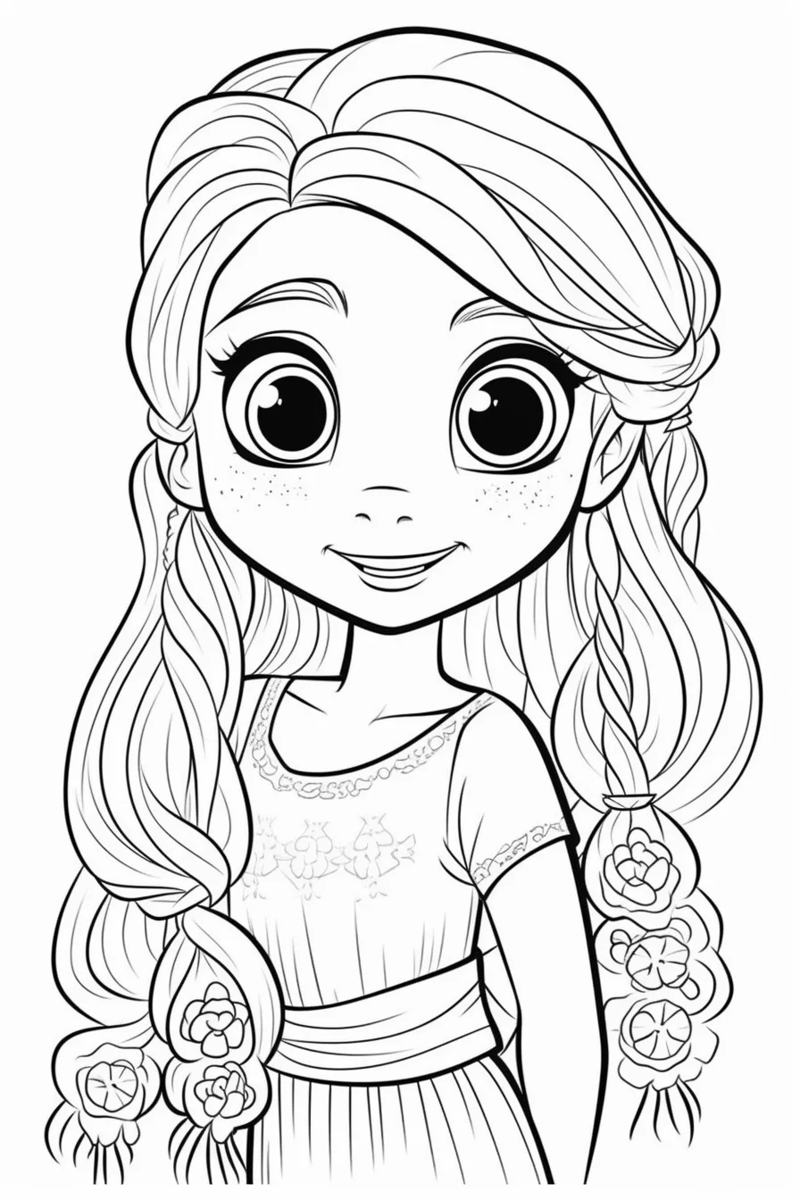 Cute rapunzel coloring pages free printable