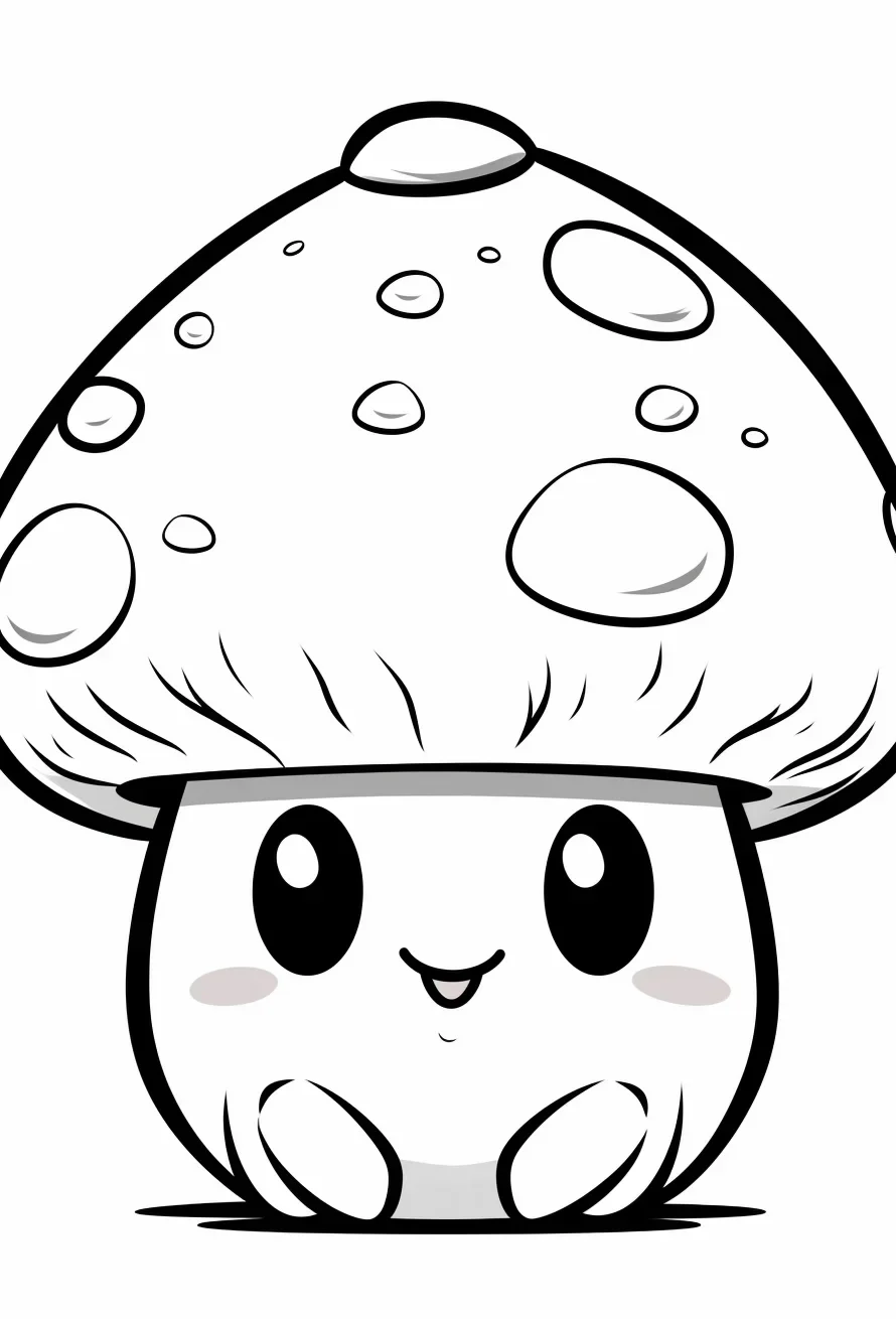 Cute simple mushroom coloring pages
