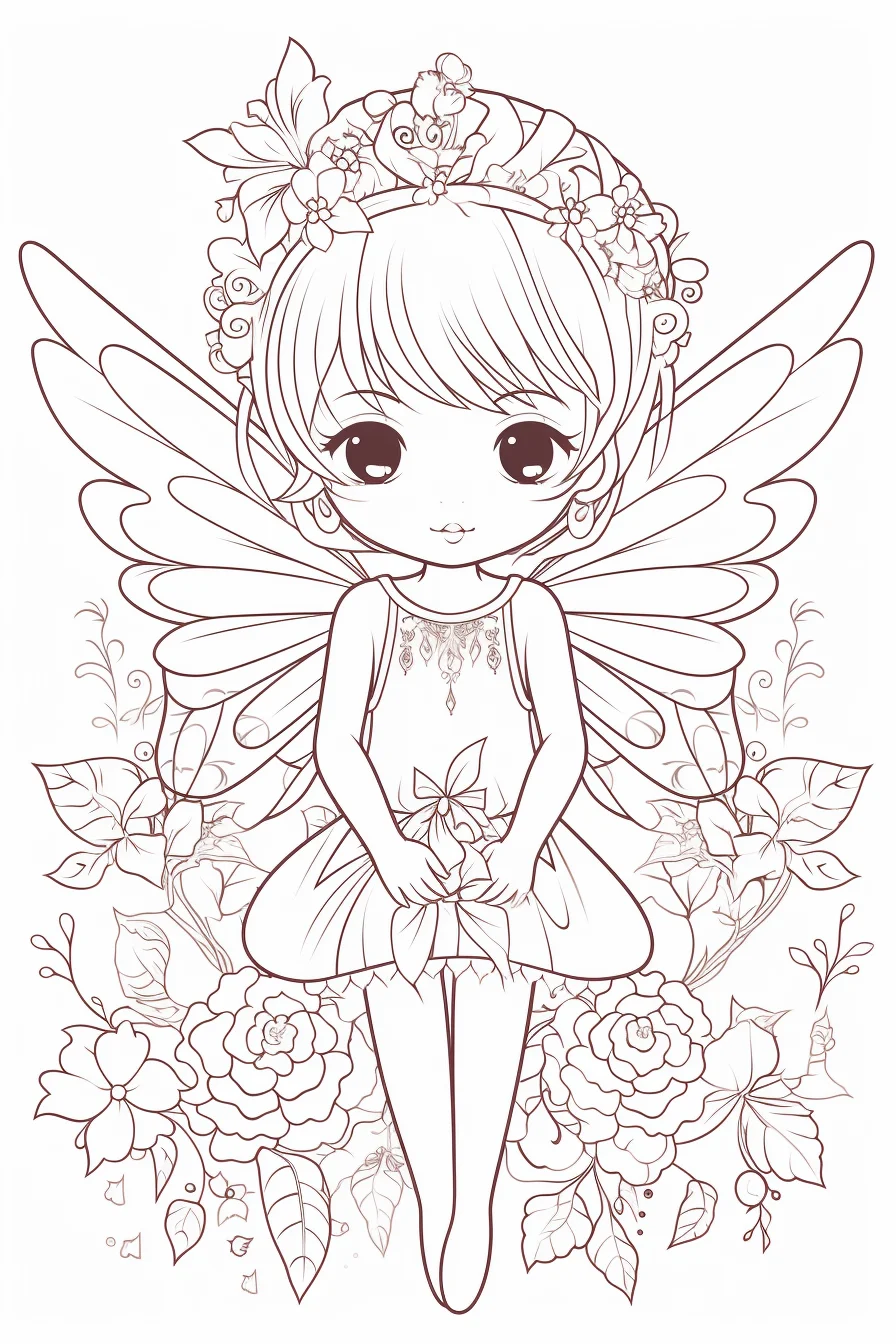 Detailed fairy coloring pages