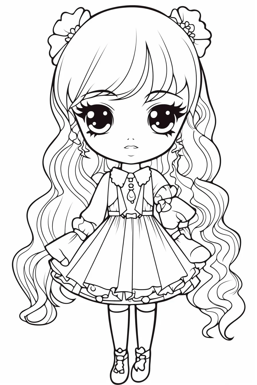 Doll coloring pages for kids