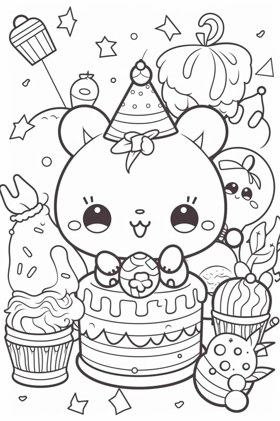 Easy Birthday Coloring Pages