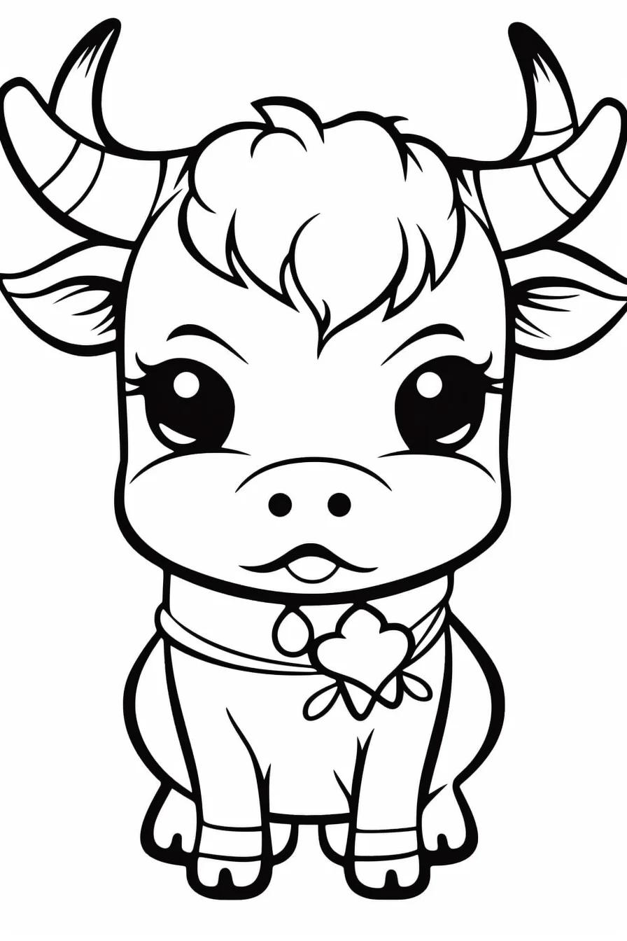 Easy Cow Coloring Pages
