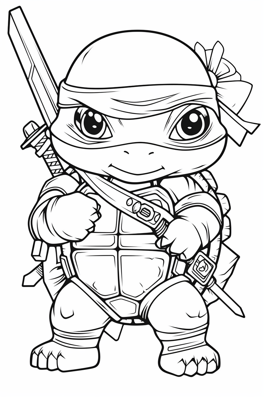 Ninja Turtles Coloring Pages Characters   Easy Cute Baby Ninja Turtles Coloring Pages.webp