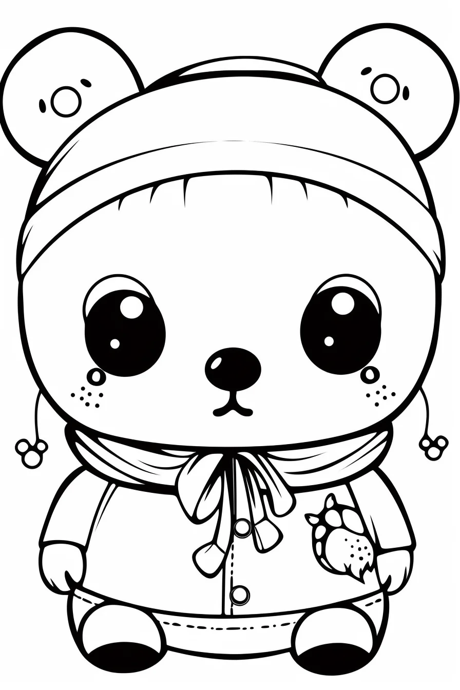 Easy Cute Bear Coloring Pages