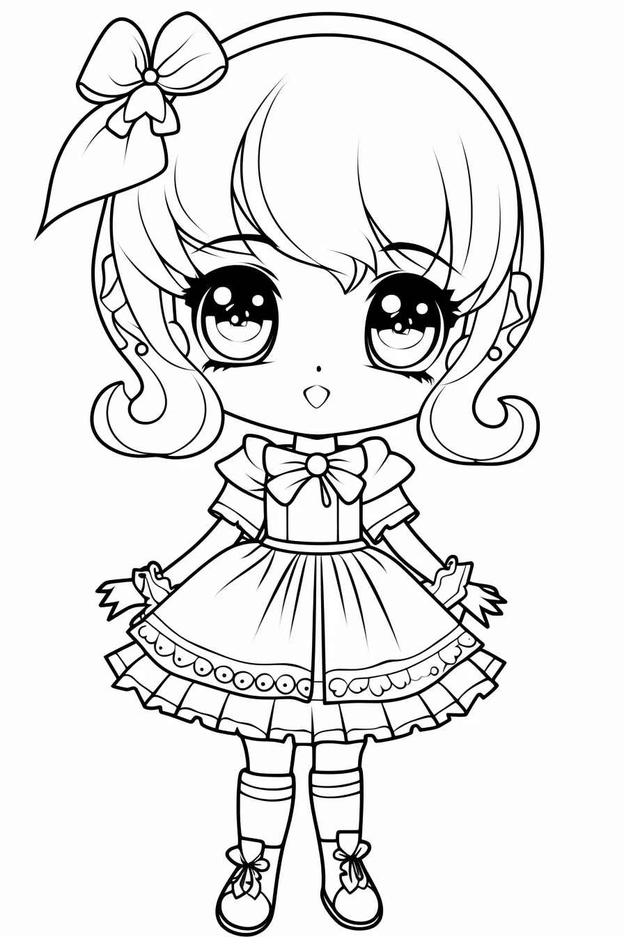 Easy Cute Doll Coloring Pages for Girls Free