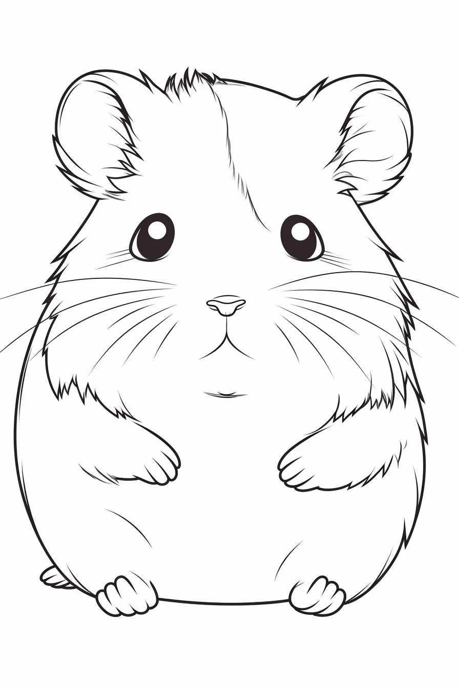 Easy Cute Hamster Coloring Pages