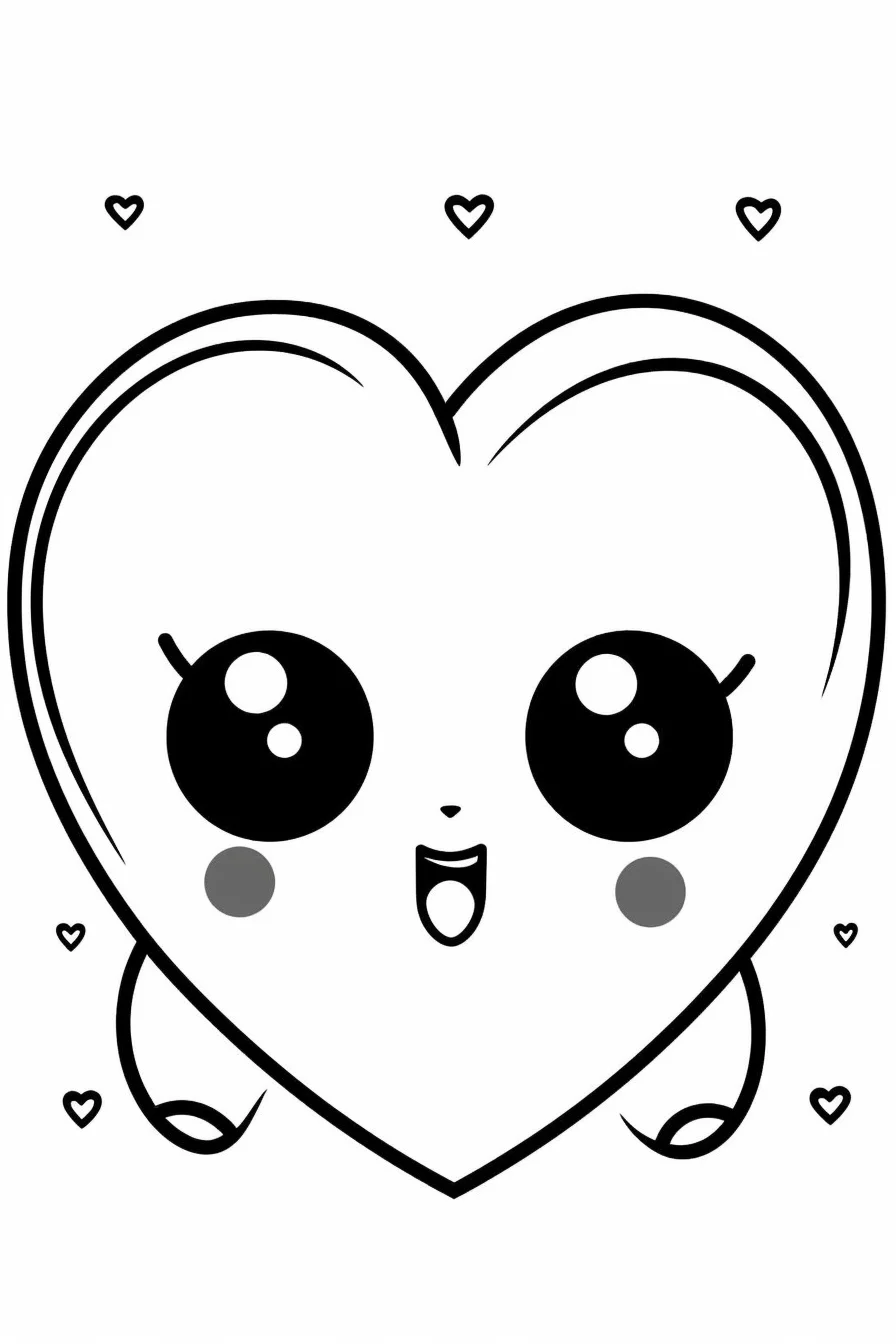 Easy Cute Heart Coloring Pages