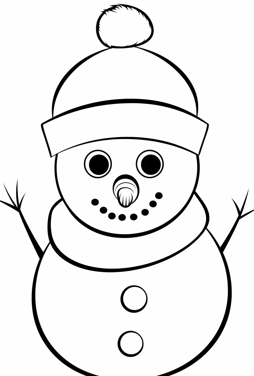 Easy Cute Snowman Coloring Pages