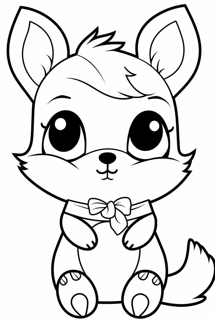 Easy Cute Squirrel Coloring Page
