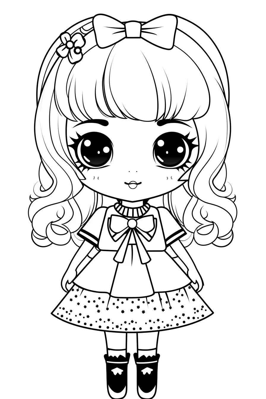 Easy Doll Coloring Pages for Girls Free Printable