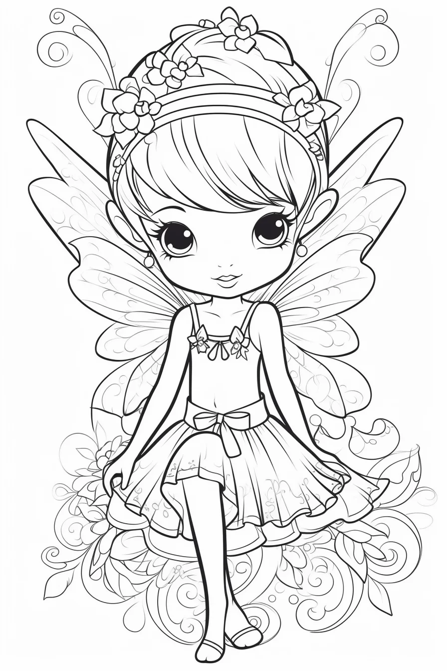 Easy Fairy Tinkerbell Coloring Pages Free Printable