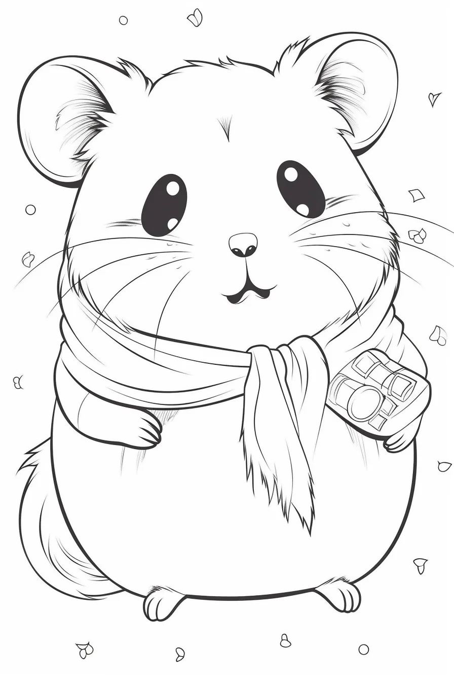 Easy Hamster Coloring Pages