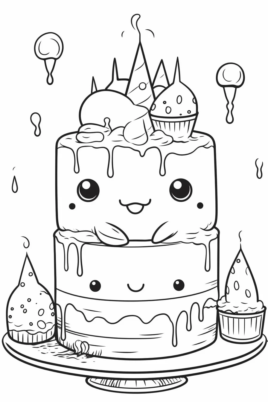 Easy Happy Birthday Coloring Pages