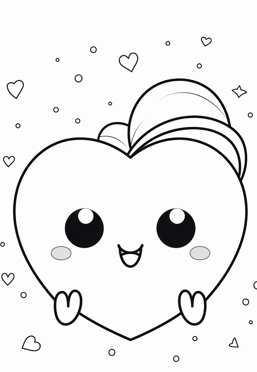 Easy Heart Coloring Pages