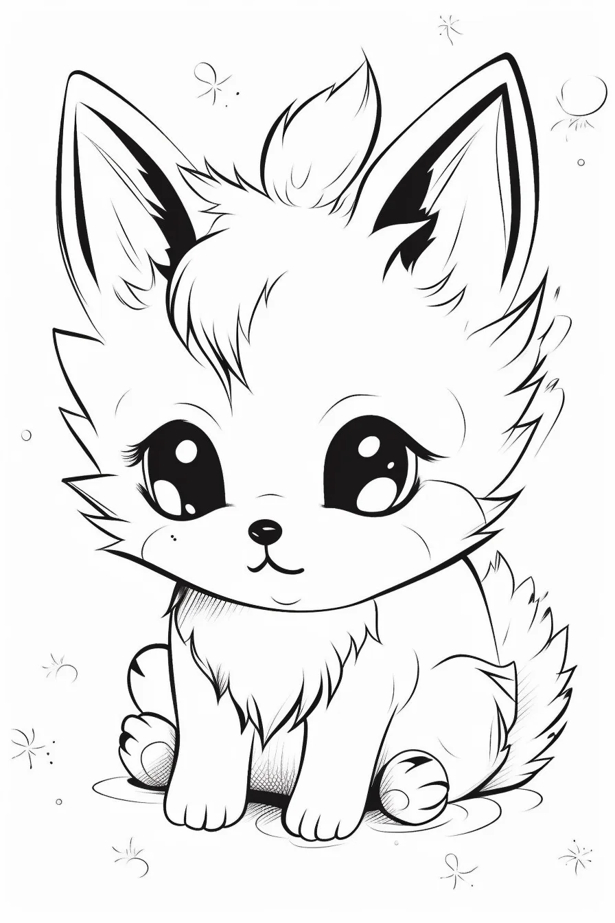 Easy Kawaii Cute Animal Coloring Pages