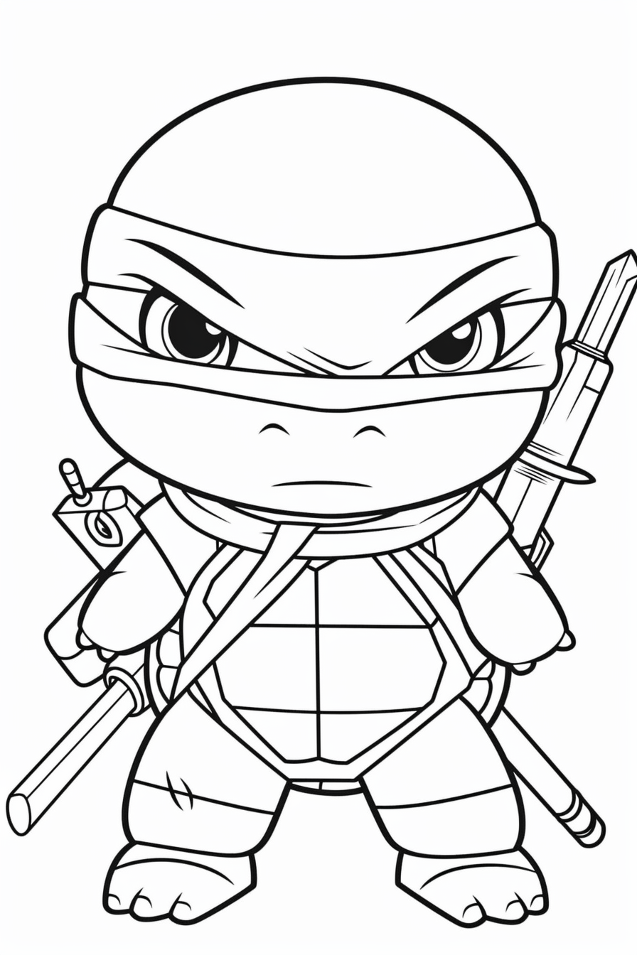 Easy Ninja Turtles Coloring Pages