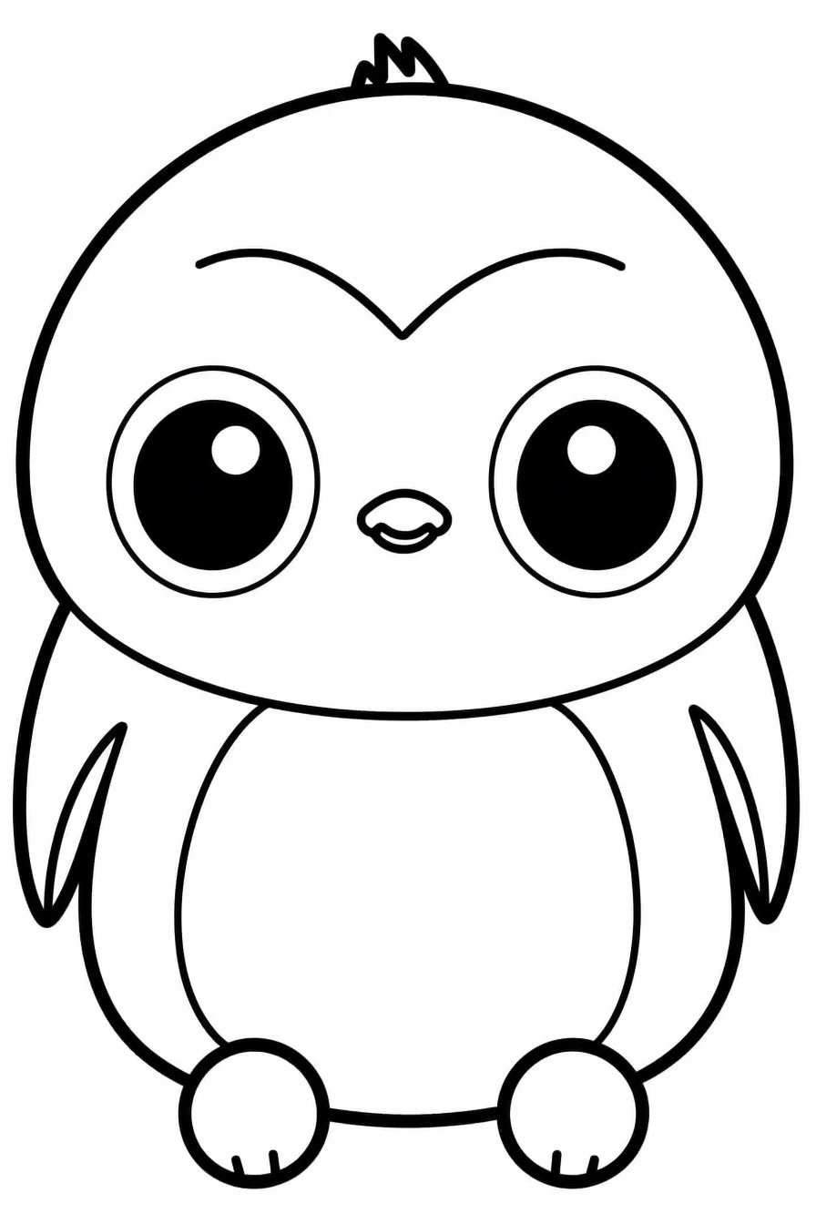 Easy Penguin Coloring Pages