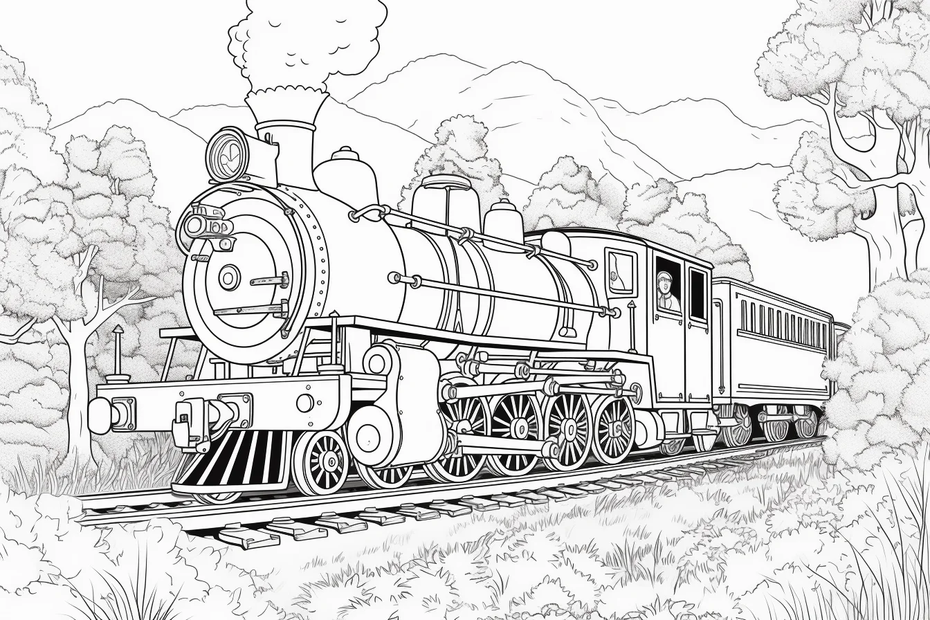 Easy Realistic Train Coloring Pages