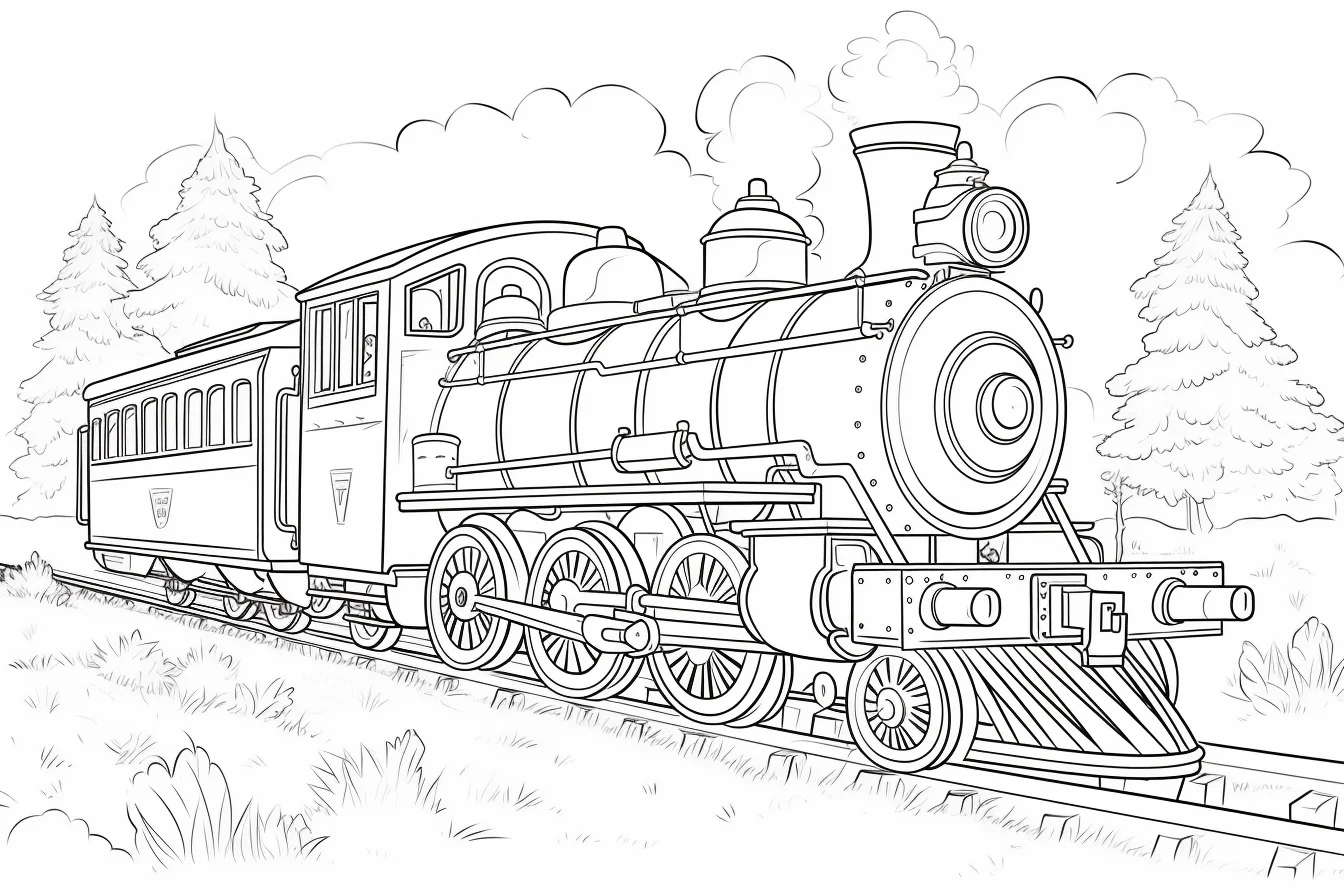 Easy Simple Train Coloring Pages