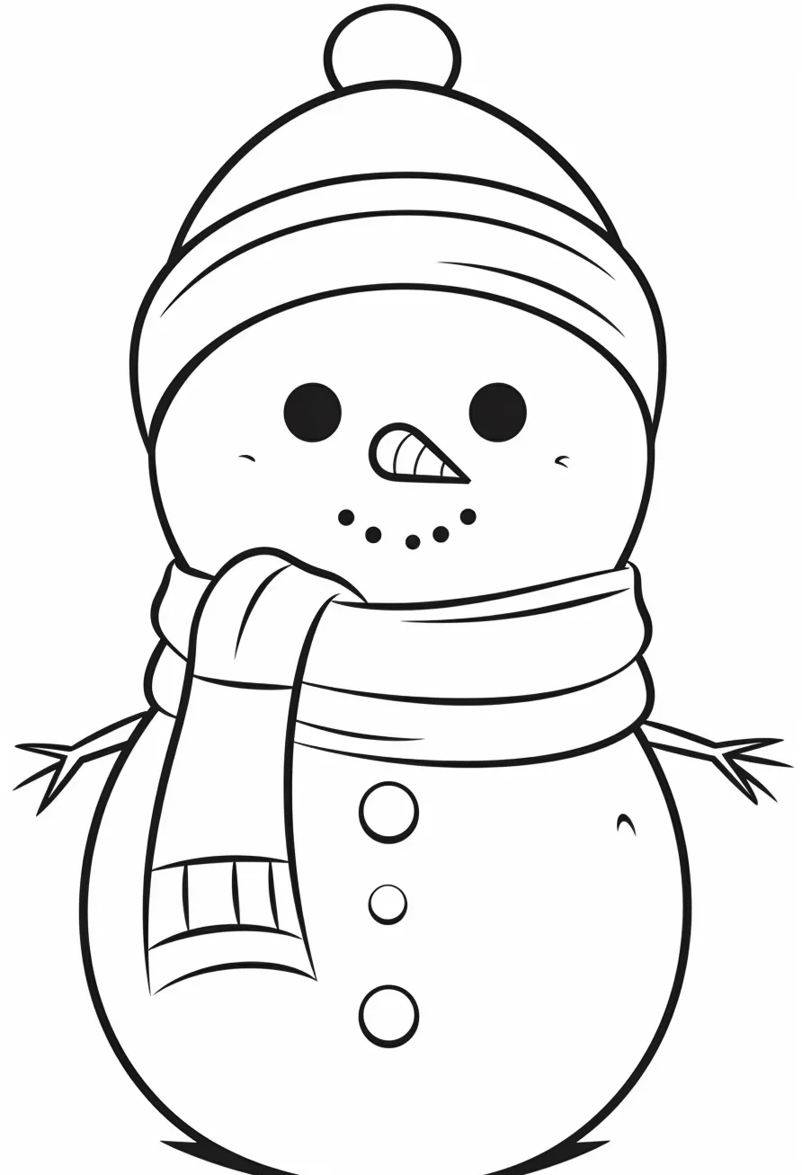 Easy Snowman Coloring Pages