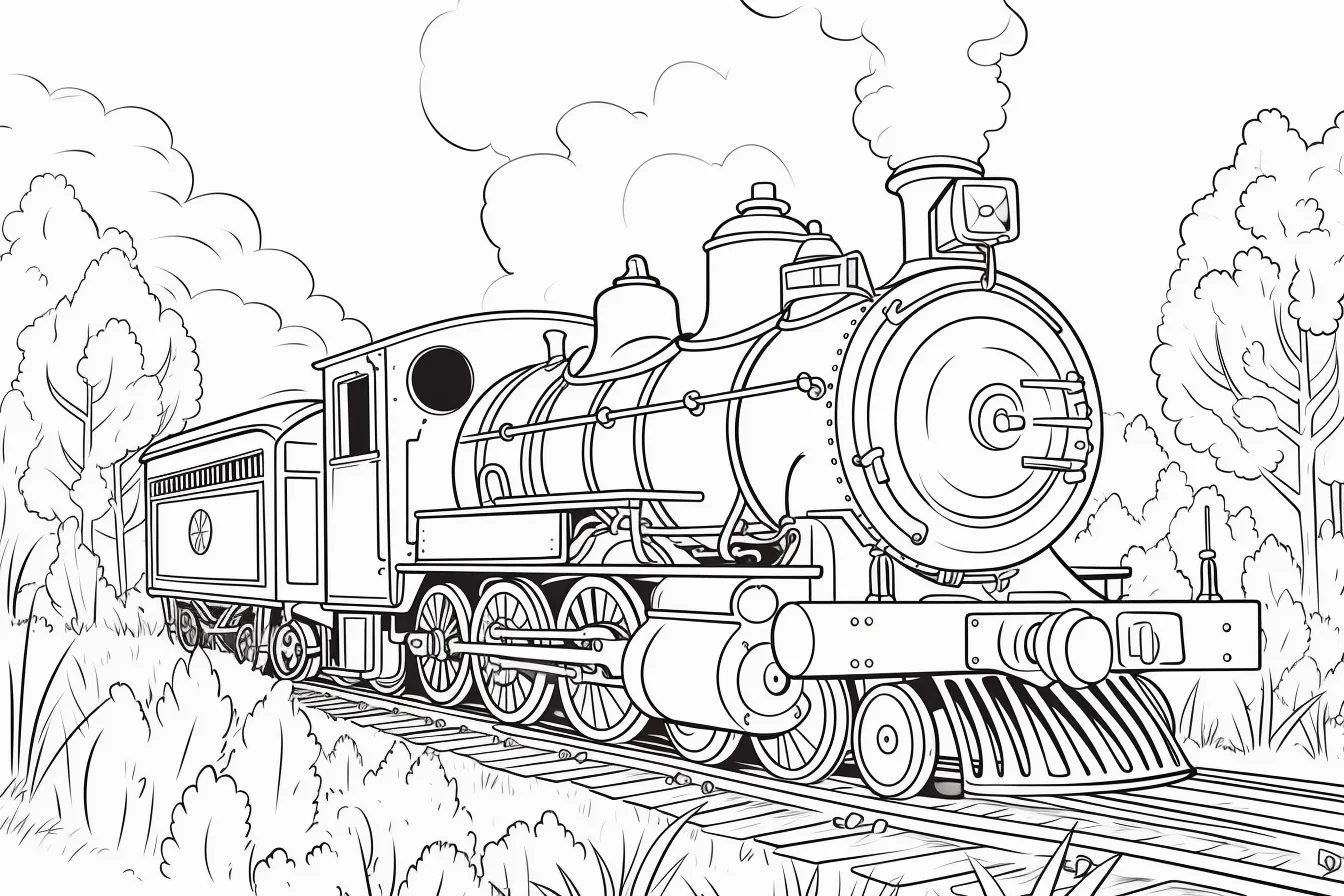 Easy Train Coloring Pages