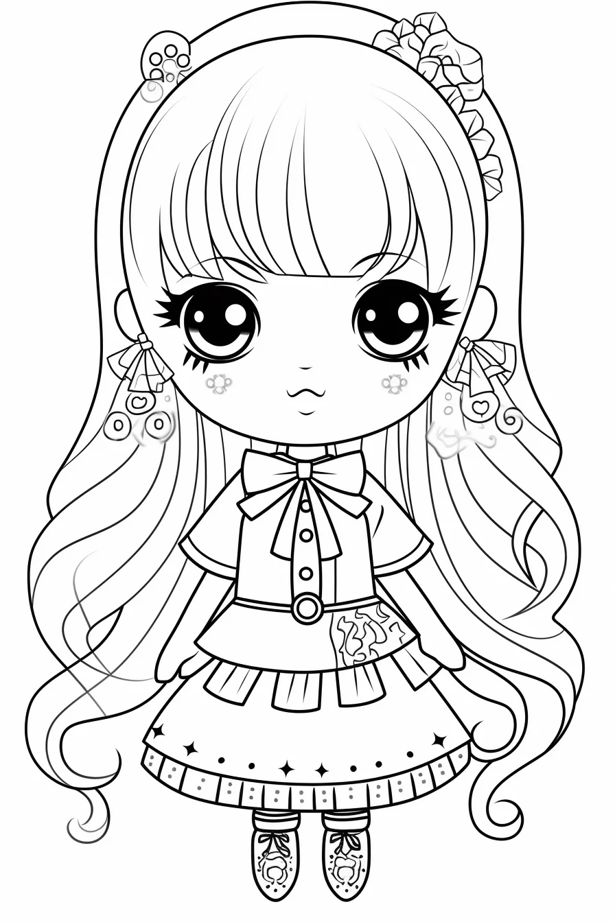 Easy baby doll coloring pages free printable